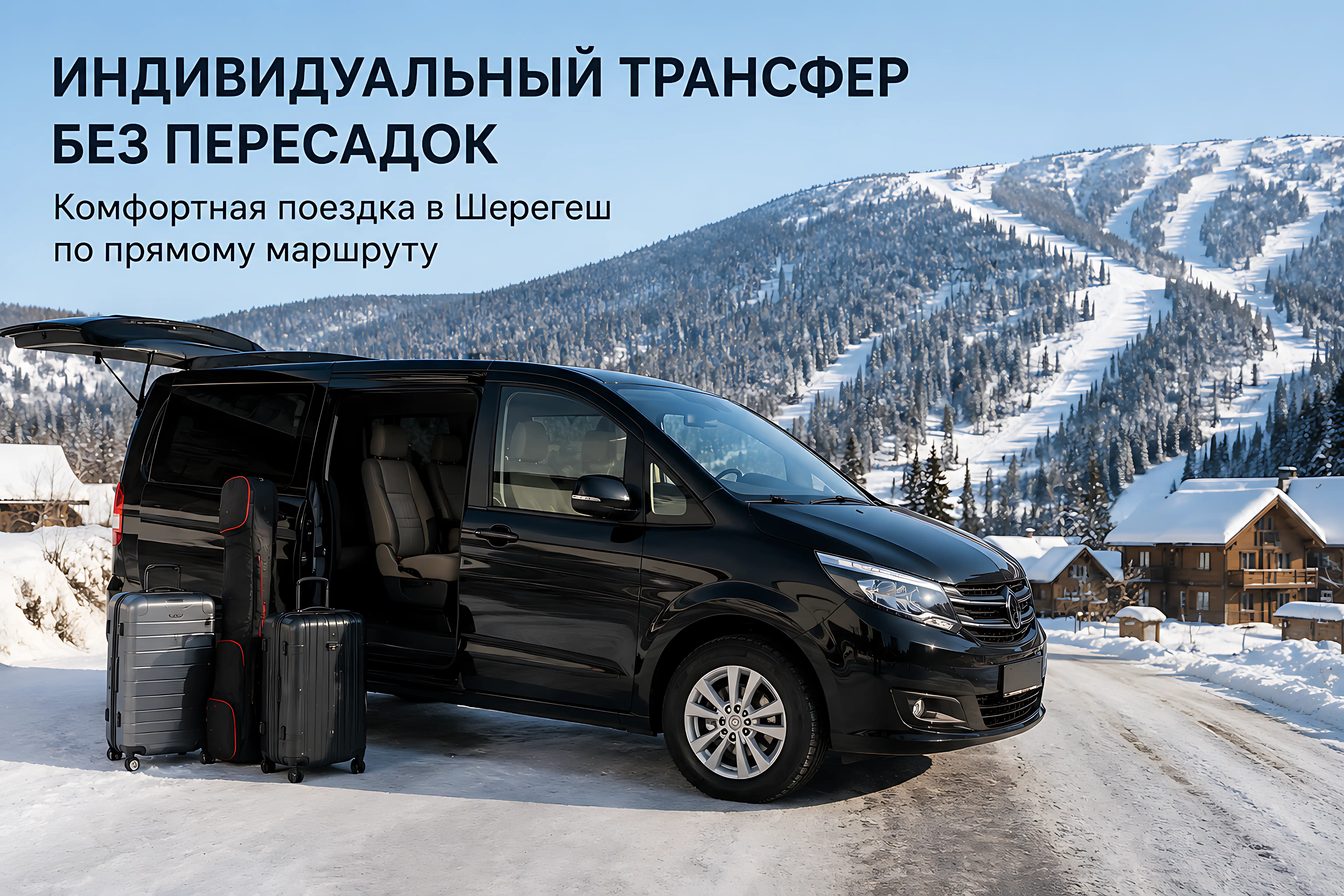 Индивидуальный трансфер на горнолыжный курорт в Шерегеш